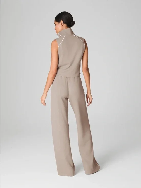 SPANX AIRESSENTIALS PIQUE SLEEVELESS MOCKNECK JUMPSUIT L B3360 - Picture 2 of 8